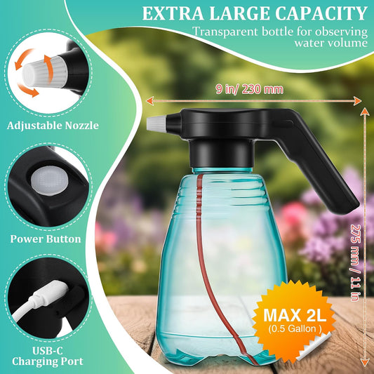 0.5 Gallon Electric Spray Bottle Plant Mister Green Style