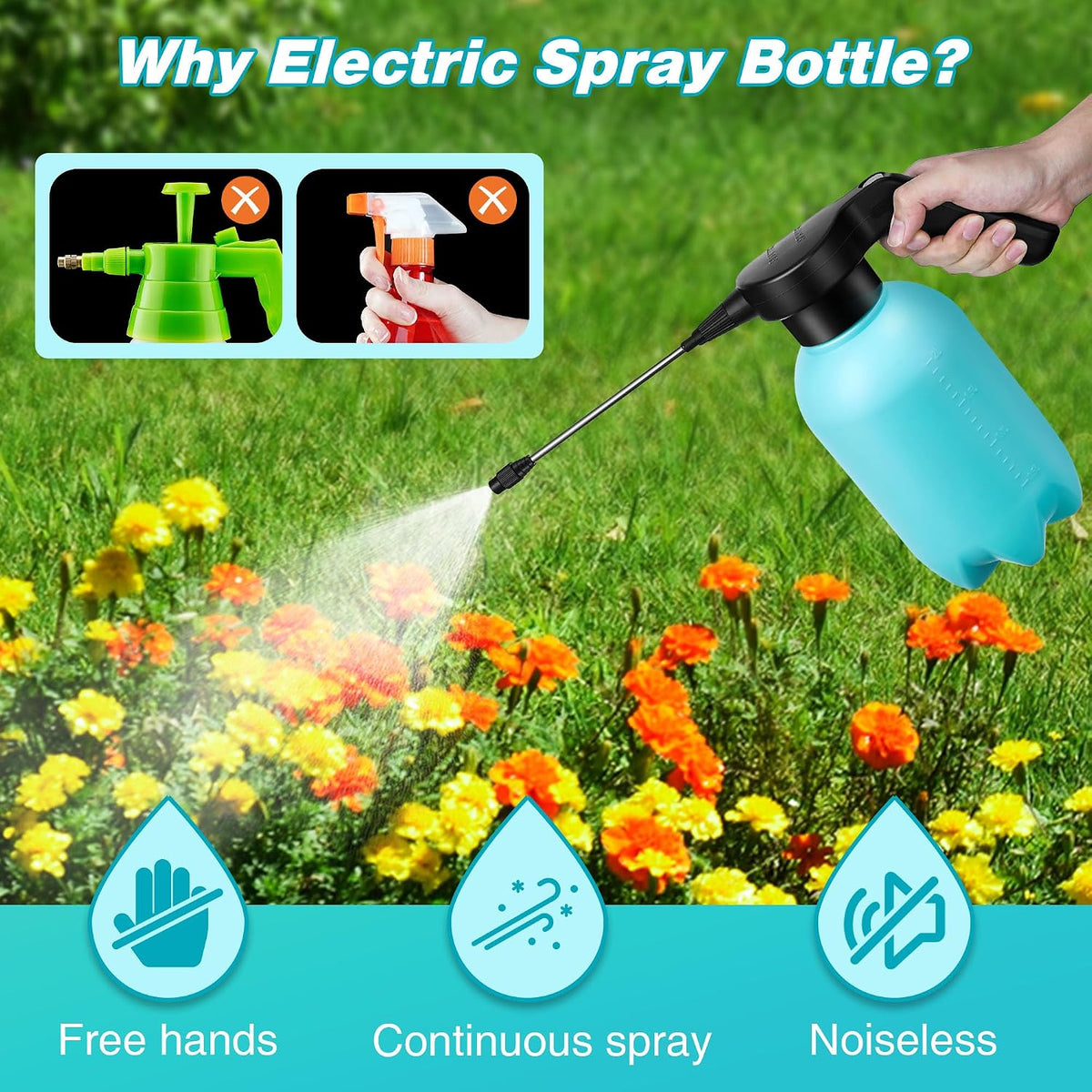 0.5 Gallon Electric Spray Bottle Plant Mister Green Style