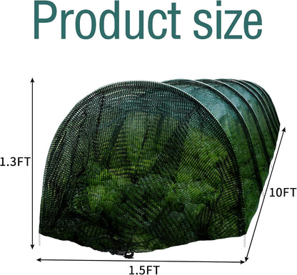 2 Pack Garden Tunnel Shade Net Cover - 10FT Shade Net Tunnel Plant Row Cover - Plant Gardening Net for Greenhouse Garden Patio Plants