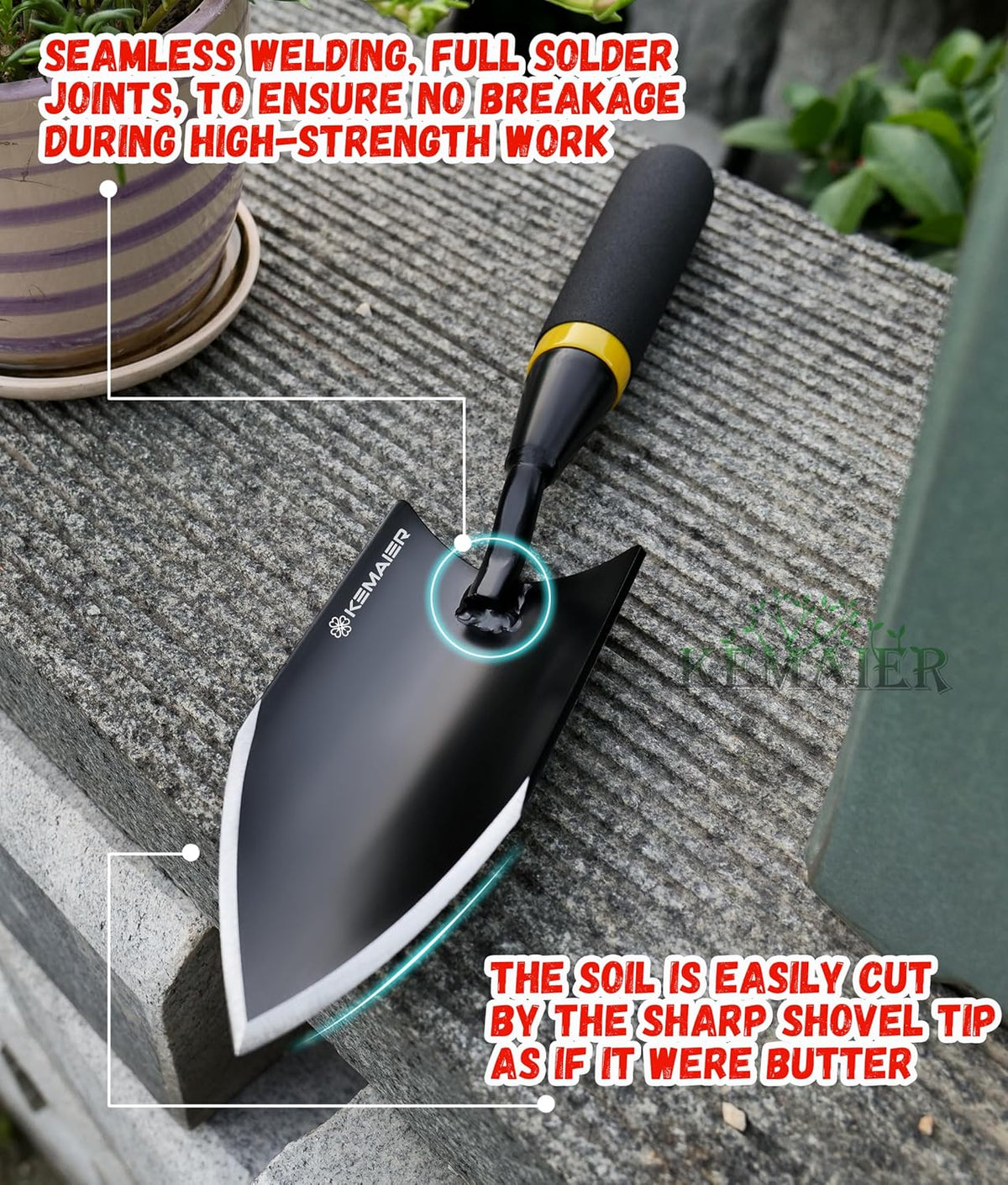 Heavy Duty Gardening Hand Trowel - Carbon Steel Shovels Tool