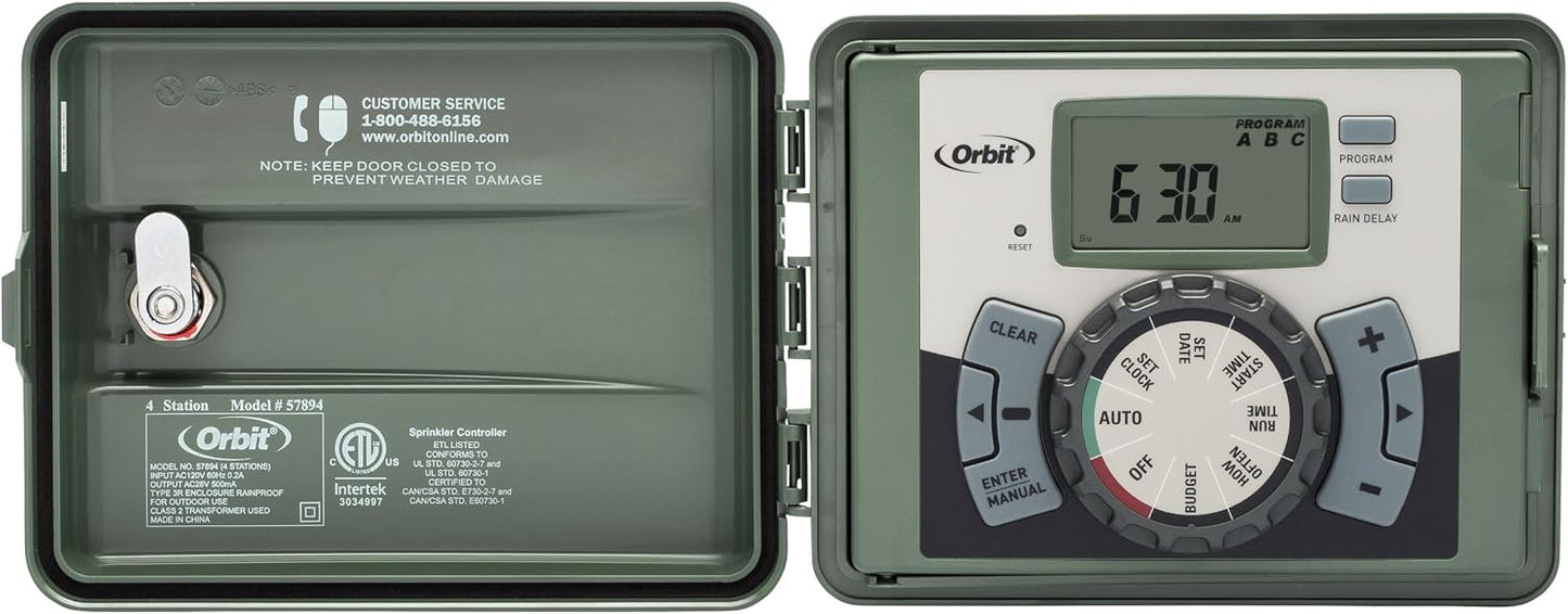 6 Station Indoor or Outdoor Irrigation Controller, Tri-Lingual