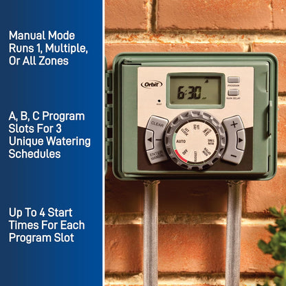 6 Station Indoor or Outdoor Irrigation Controller, Tri-Lingual