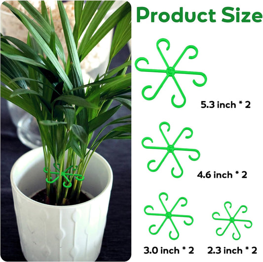 Plant Stem Support Set, 8Pcs 4 Sizes Plant Trellis Rings for Climbing Plants Indoor, Support Holder Ring for Different Growth Stages, Climbing Houseplant Trellis for Potted (Green)