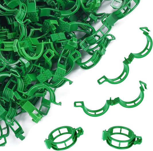 Plant Support Clips - Tomato Clips for String Trellis, 50pcs Grape Vine Clips for Fixing Stem and Vinefor Garden Netting Climbing Plants, Secured Plastic Plant Clip (50, Green) (50)