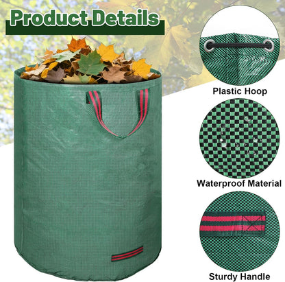 72-Gallon Lawn Leaf Bags, 3-Pack Reusable Yard Waste Bags