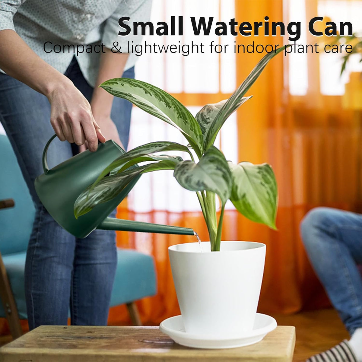 60 oz Watering Can, Small Watering Can for Indoor Plants with Long Spout