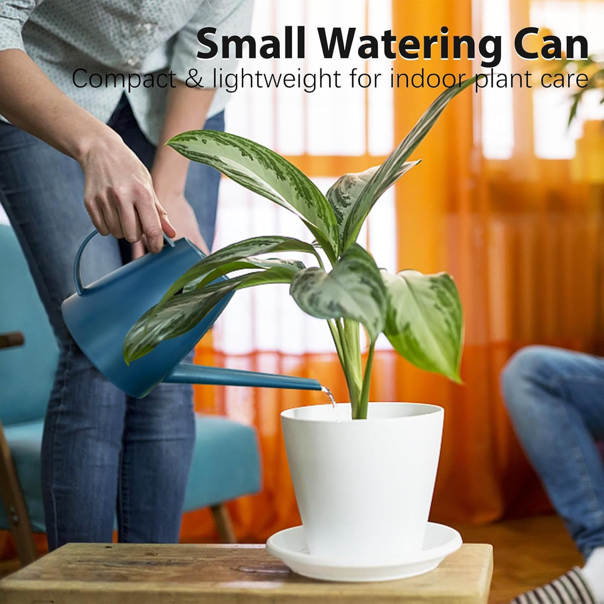 60 oz Watering Can, Small Watering Can for Indoor Plants with Long Spout