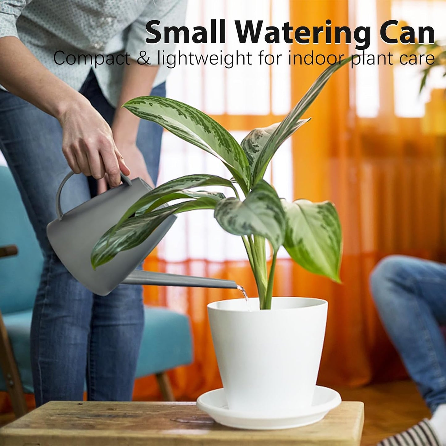 60 oz Watering Can, Small Watering Can for Indoor Plants with Long Spout