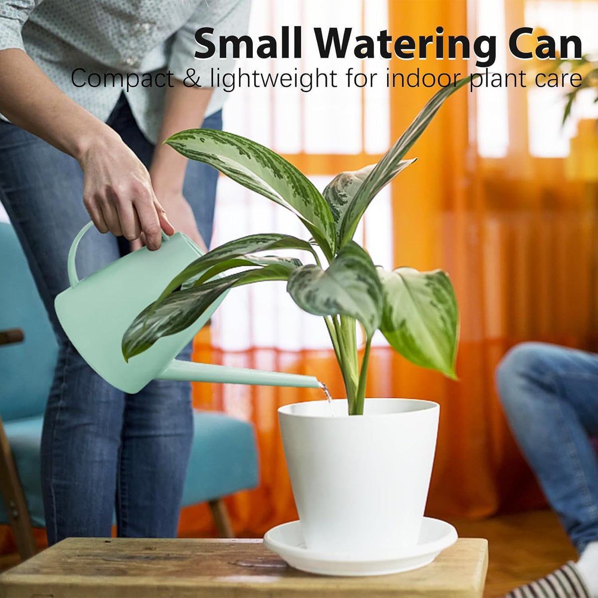 60 oz Watering Can, Small Watering Can for Indoor Plants with Long Spout
