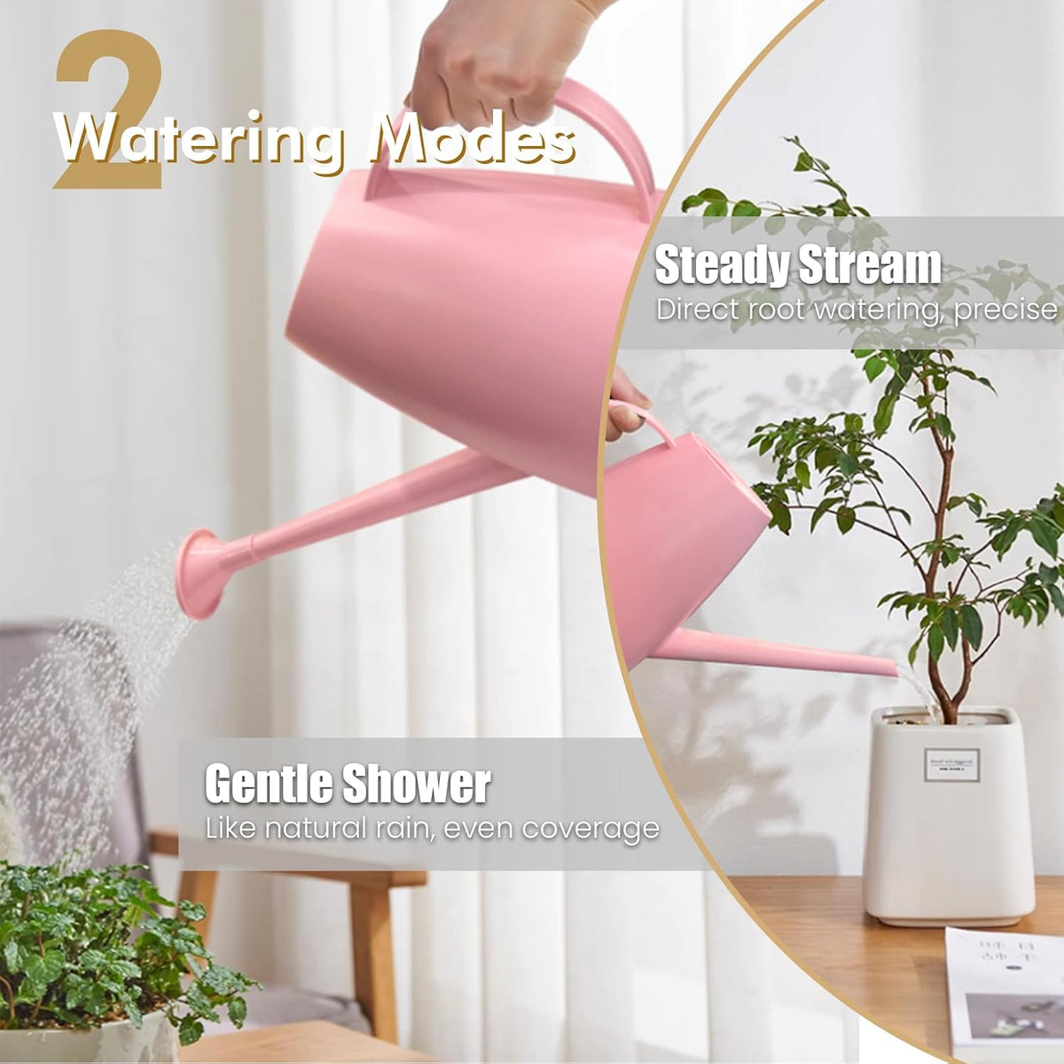 60 oz Watering Can, Small Watering Can for Indoor Plants with Long Spout