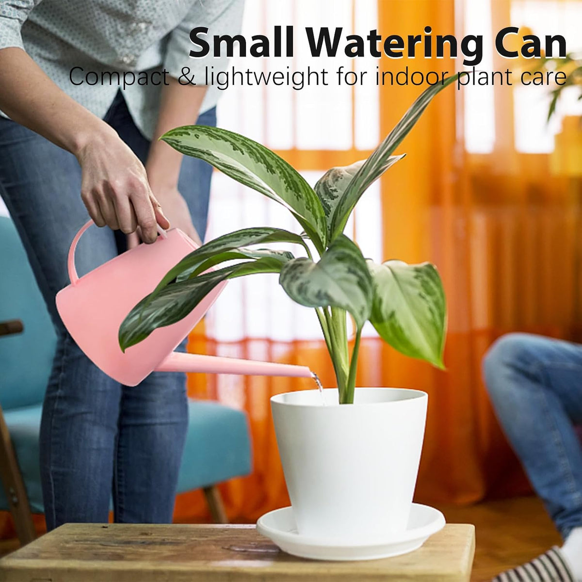 60 oz Watering Can, Small Watering Can for Indoor Plants with Long Spout