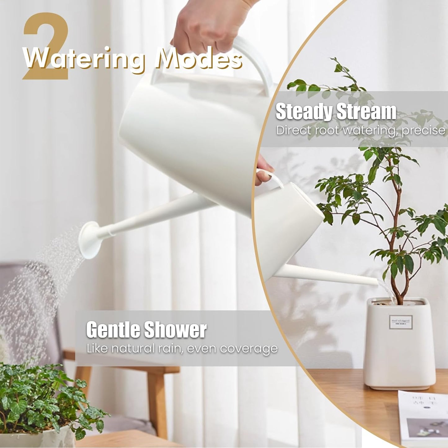 60 oz Watering Can, Small Watering Can for Indoor Plants with Long Spout