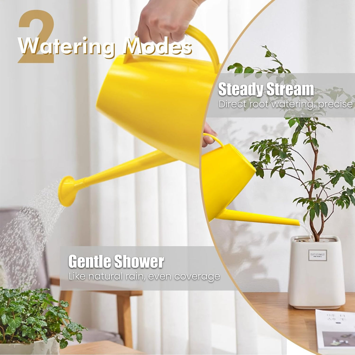 60 oz Watering Can, Small Watering Can for Indoor Plants with Long Spout