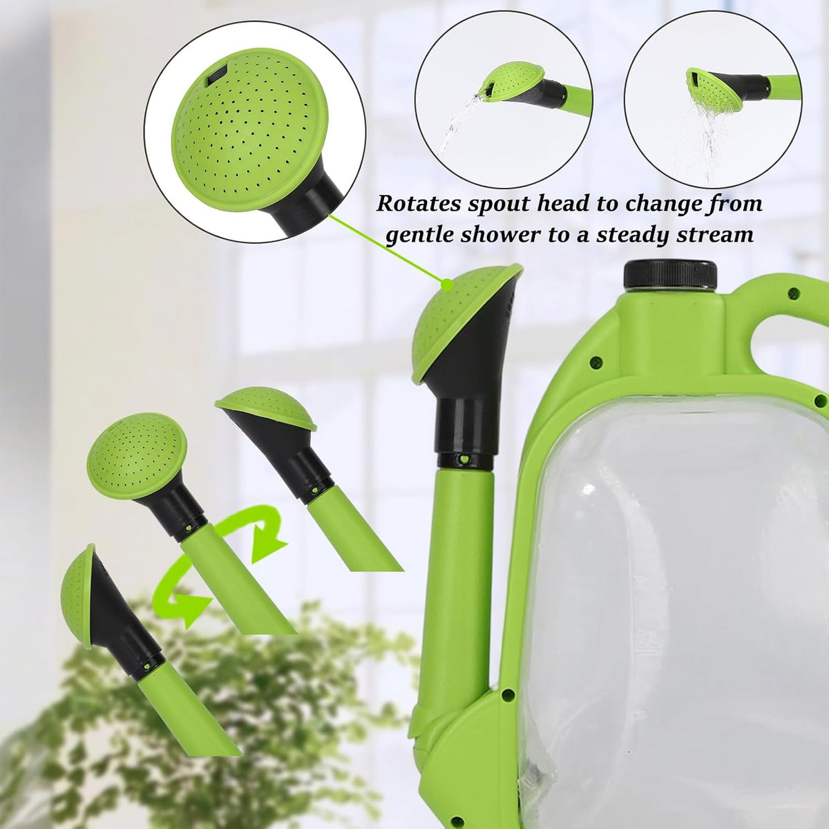 1.59 Gal Green Clear Plastic Foldable Watering Can