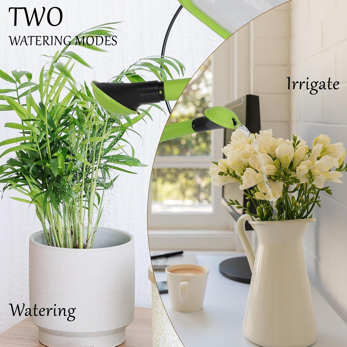 1.59 Gal Green Clear Plastic Foldable Watering Can