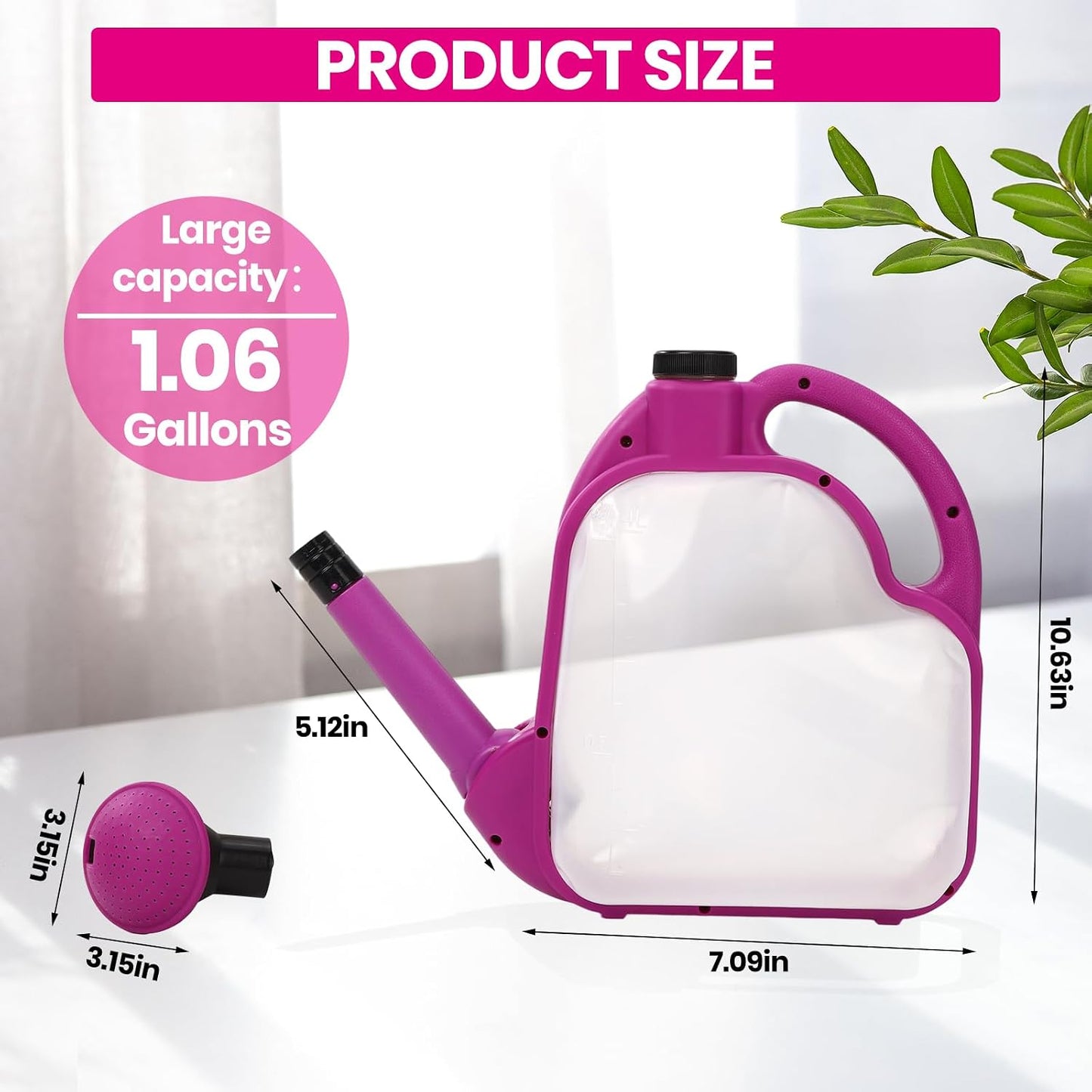 1.59 Gal Green Clear Plastic Foldable Watering Can
