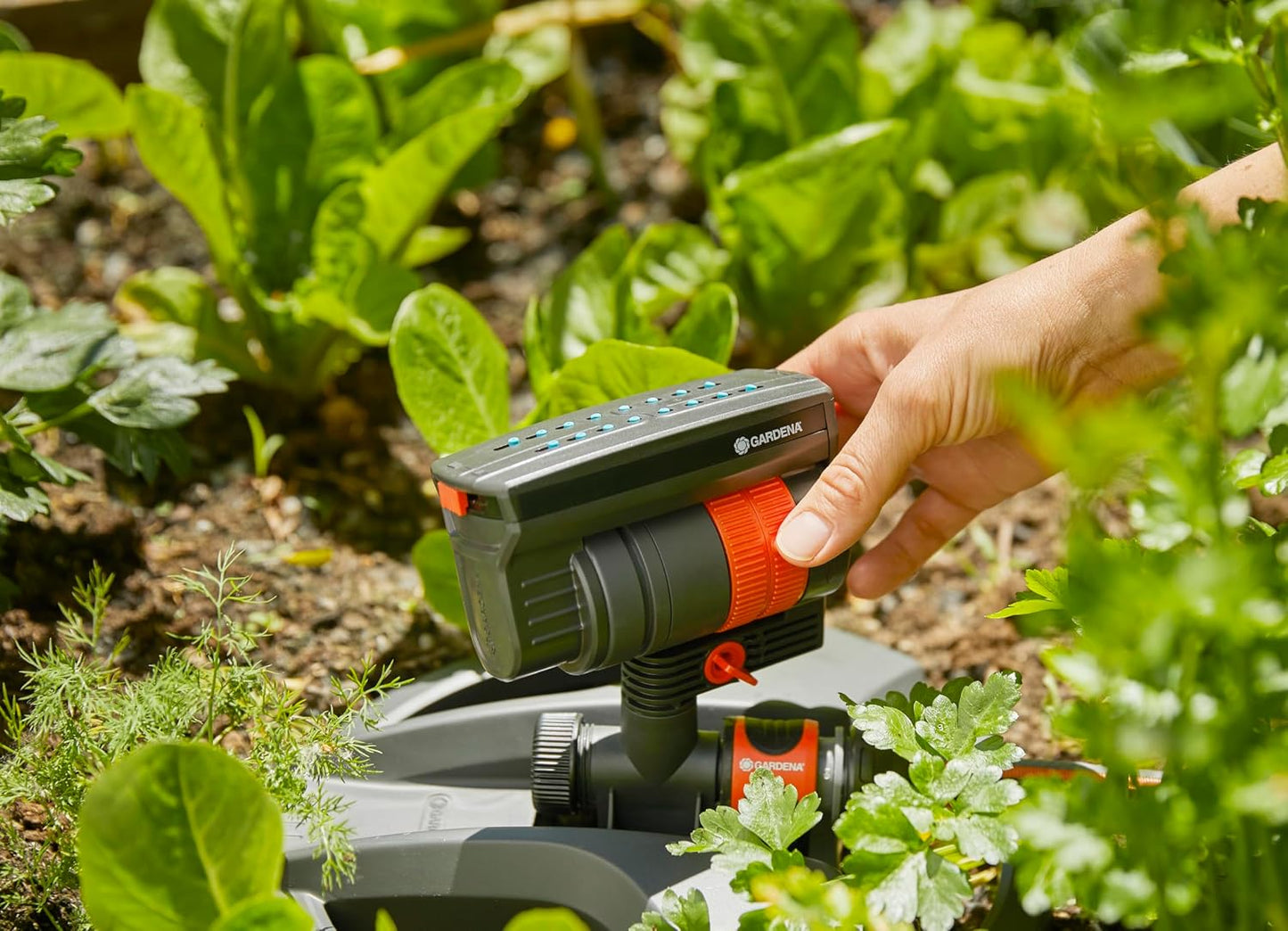 AquaZoom Compact Rectangular oscillating Sprinkler: Sprinkler for Watering Areas of 9–216 m², Range 3–18 m, Spread 3–12 m, Built-in Filter (18708-20)