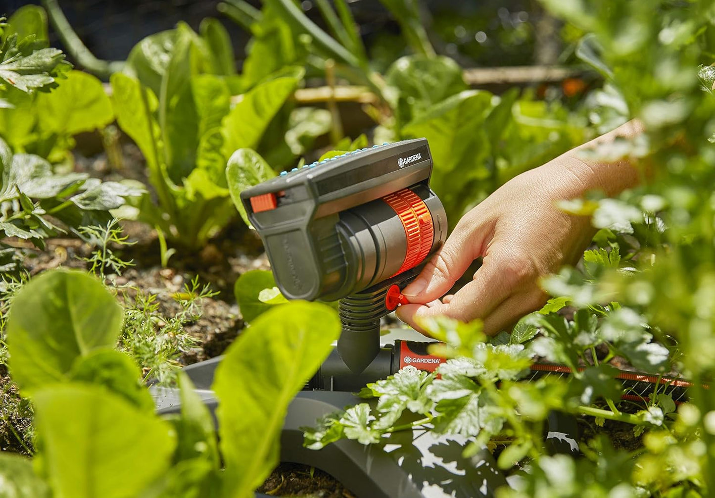 AquaZoom Compact Rectangular oscillating Sprinkler: Sprinkler for Watering Areas of 9–216 m², Range 3–18 m, Spread 3–12 m, Built-in Filter (18708-20)