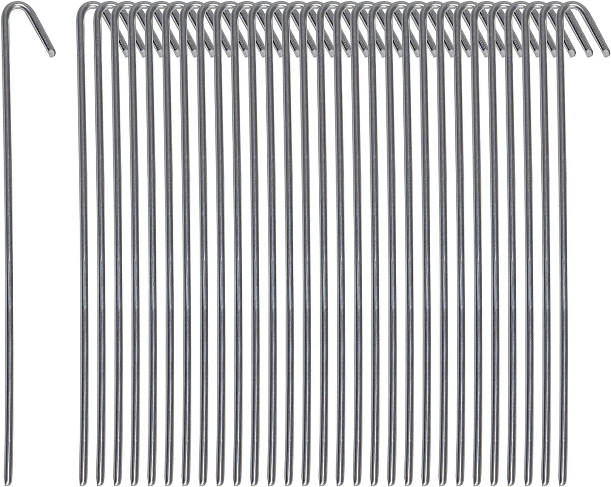 30 Pack Tent Stakes Metal Garden Edging Fence Hooks Pegs Christmas Decoration Stakes Made USA 9 inches Long