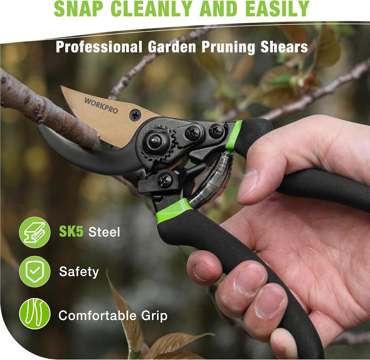 8.5" Bypass Pruning Shears with Die-cast Aluminum Handle
