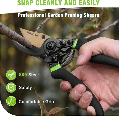 8.5" Bypass Pruning Shears with Die-cast Aluminum Handle