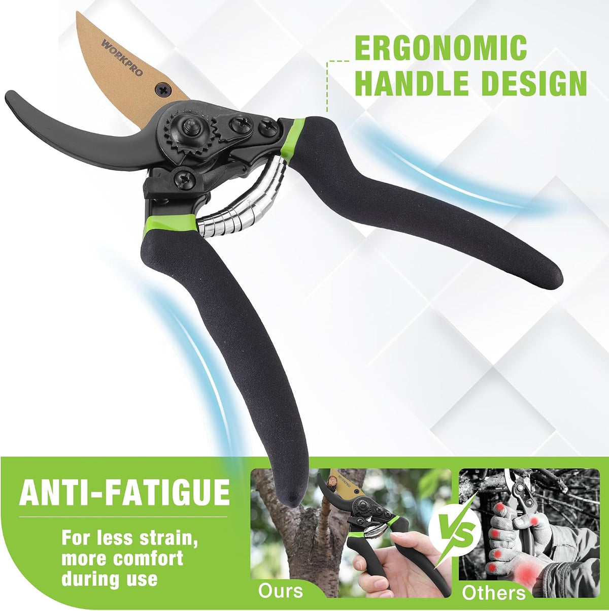 8.5" Bypass Pruning Shears with Die-cast Aluminum Handle