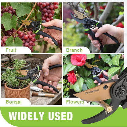 8.5" Bypass Pruning Shears with Die-cast Aluminum Handle