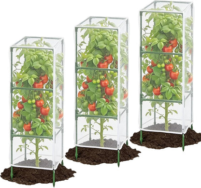 3 Pack 59" x 18" Garden Bird Netting for Square Tomato Cage, Plant Cage Net
