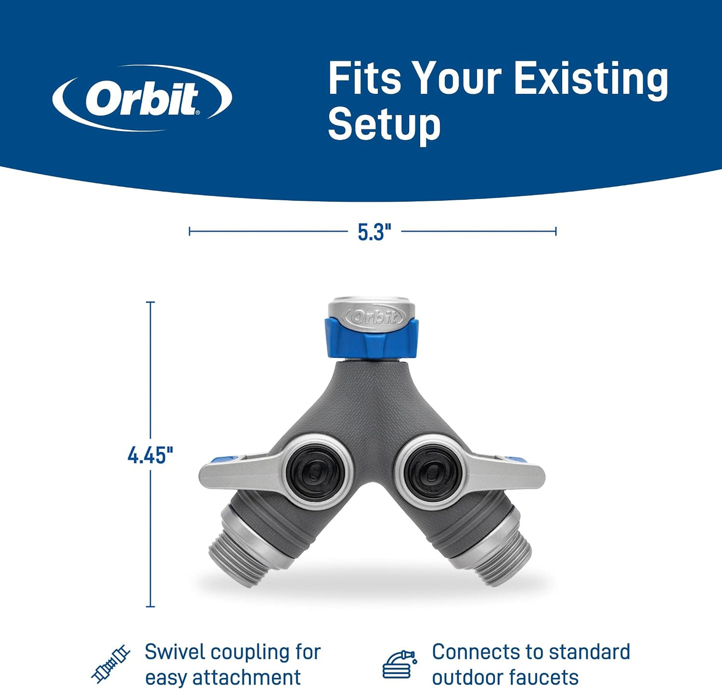 Elevated 2-Way Shut-Off Hose Y Adapter, 28294