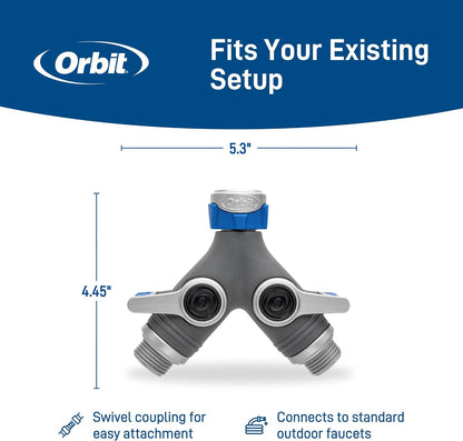Elevated 2-Way Shut-Off Hose Y Adapter, 28294