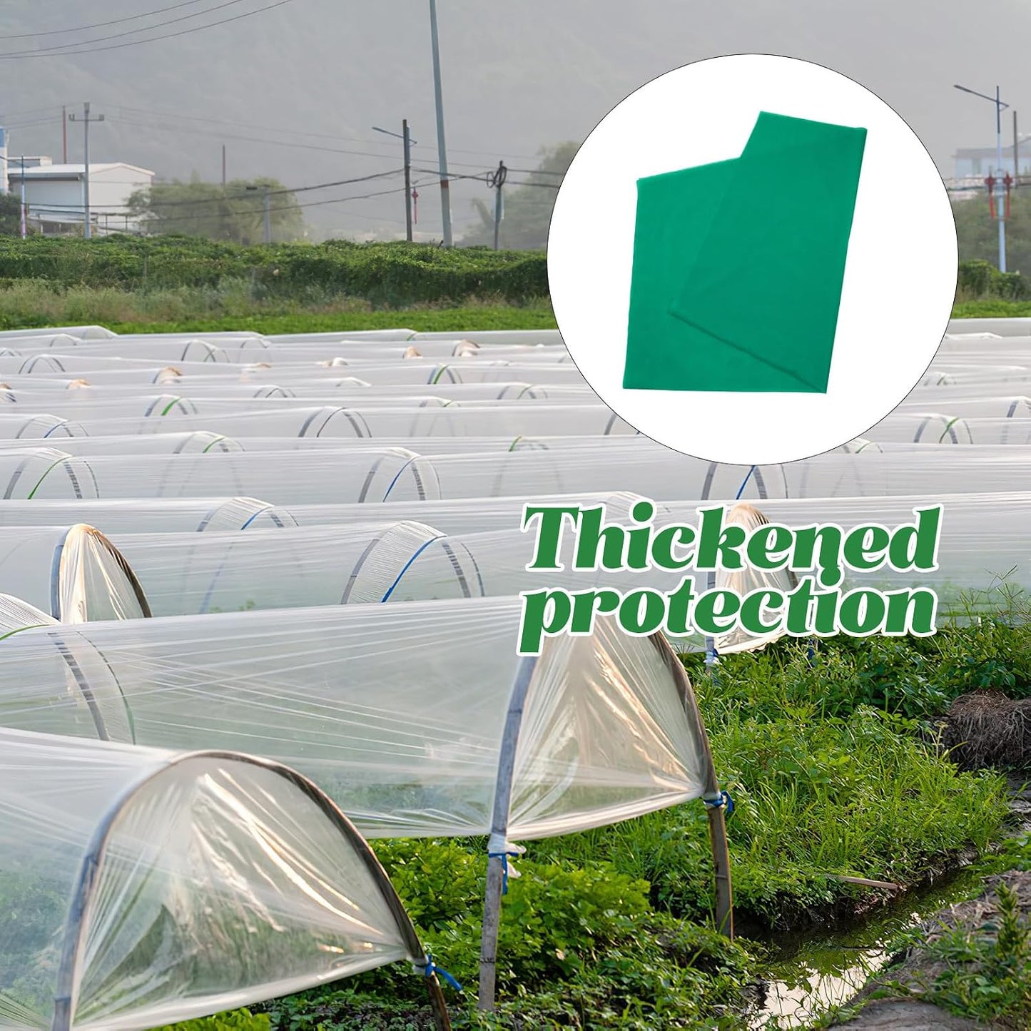 Green-Thickened Non-Woven Fabric Plant Cover 2 x 5 M Green Frost Protection for Outdoor Plants, Reusable Gardening Accessory for Growing and Garden Winter