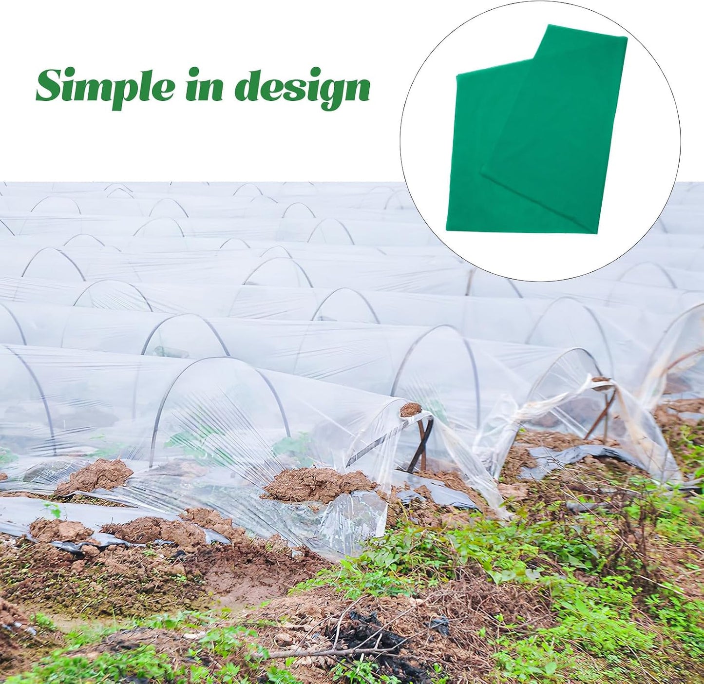 Green-Thickened Non-Woven Fabric Plant Cover 2 x 5 M Green Frost Protection for Outdoor Plants, Reusable Gardening Accessory for Growing and Garden Winter