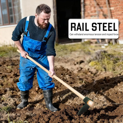 Heavy Duty Garden Round Eye Hoe for Soil Digging 2.2Lb (1Kg)- High Carbon Rail Steel, Hand-Sharpened Edge, Heat-Treated for Strength & Stable Performance(Not Included Handle)