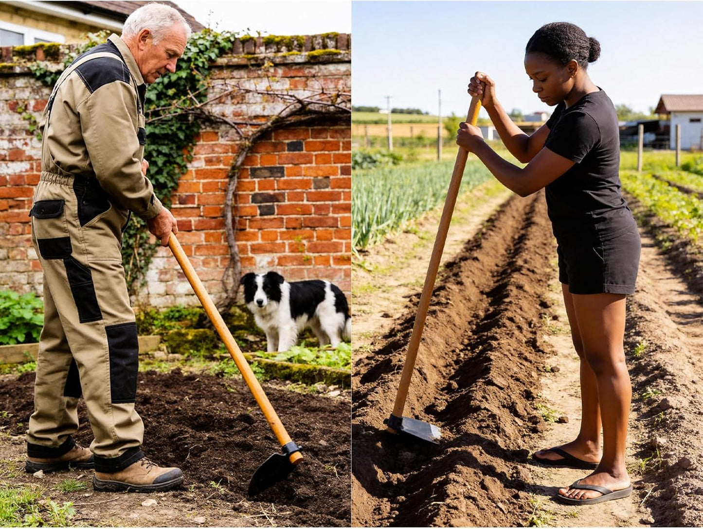 Heavy Duty Garden Round Eye Hoe for Soil Digging 2.2Lb (1Kg)- High Carbon Rail Steel, Hand-Sharpened Edge, Heat-Treated for Strength & Stable Performance(Not Included Handle)