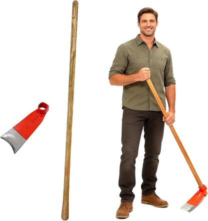 Heavy Duty Garden Round Eye Hoe for Soil Digging 2.2Lb (1Kg)- High Carbon Rail Steel, Hand-Sharpened Edge, Heat-Treated for Strength & Stable Performance(Not Included Handle)