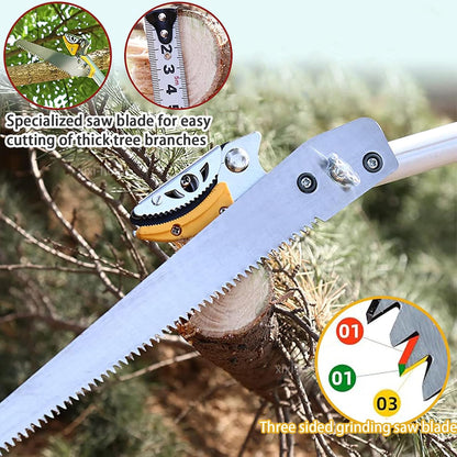 4.6-9.8Ft Cut and Hold Pruners,3 Sections Extendable Tree Trimmer Pruning Shears and Hold Bypass Pruner Telescoping Fruit Picker High Branch Trimming（1 blade heads）
