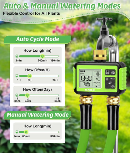 Brass 2 Zone Water Hose Timer, Waterproof Programmable Sprinkler Timer