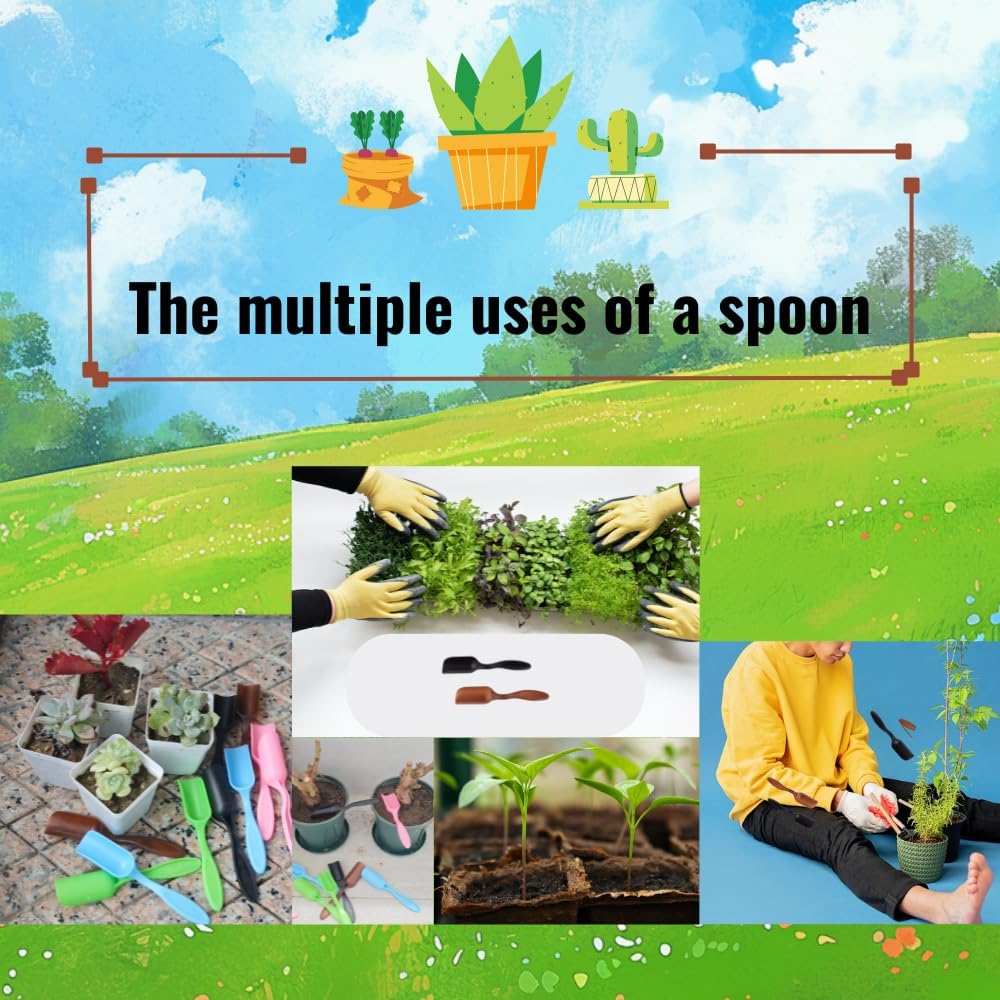 10Pcs Mini Shovel,Plastic Mini Gardening Shovel Spoons Soil Scoops,Succulent Sand Scoops/Coffee Beans，Small Mini Potting Scoop Plant Flower Cultivation Digging Transplanting Tools (5-Colors)