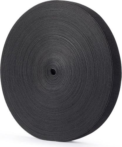 1/2 inch Reusable Fastening Tape Cable Ties Double-Sided Hook-and-Loop Cable Management Tape (Black 25 Yards)