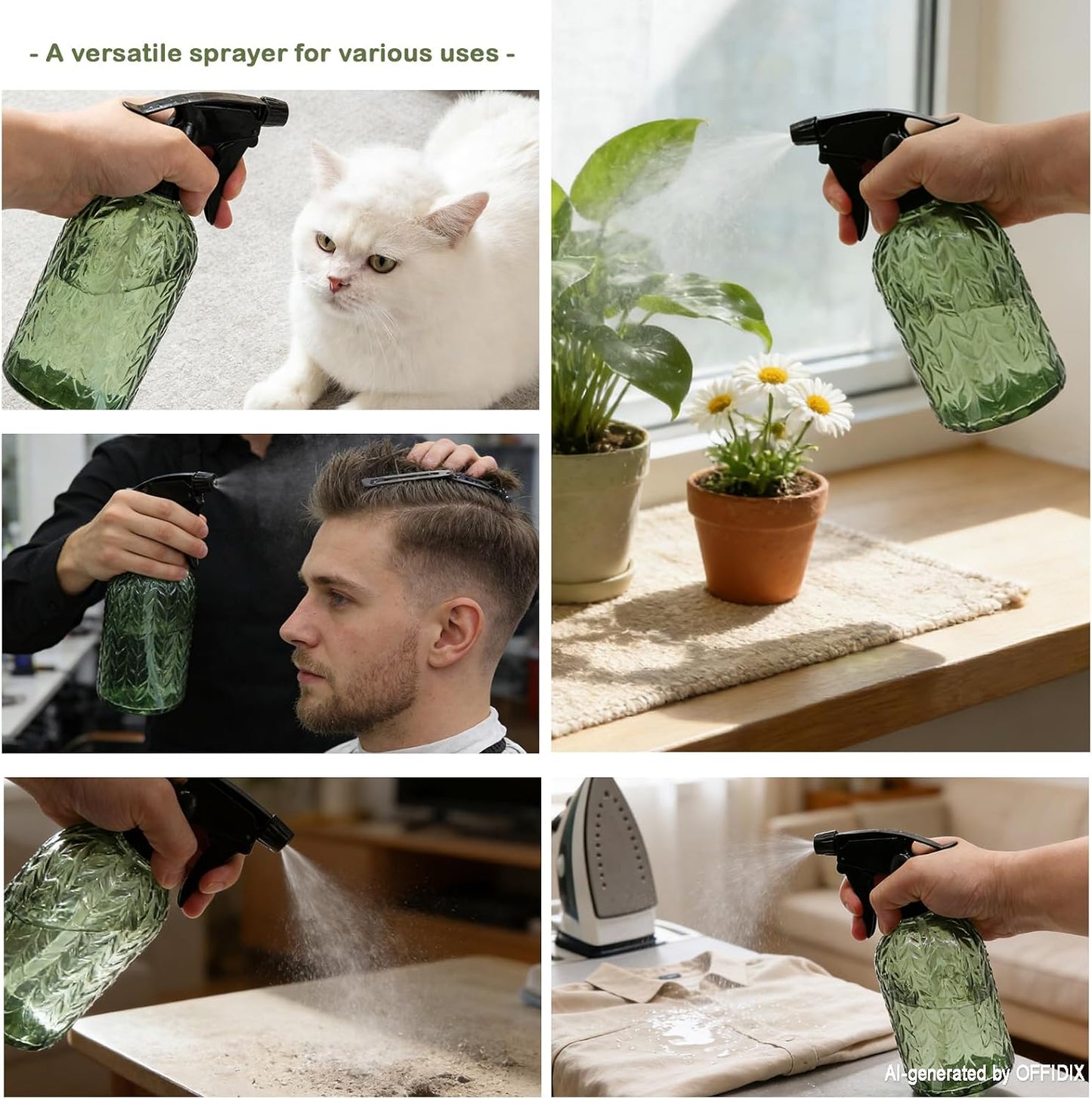 Watering Can for Indoor Plants Long Spout Metal Stainless Steel 21 oz Small Watering Can with 14 oz Glass Plant Mister Spray Bottle for Plants Bonsai