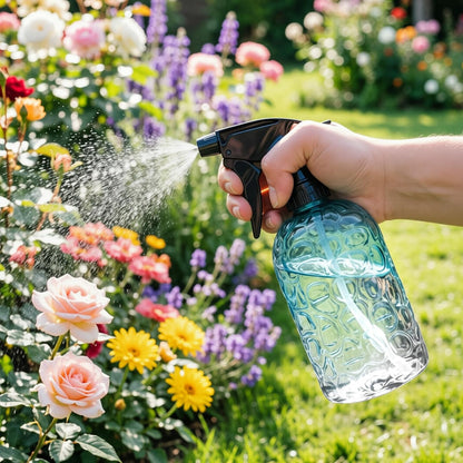 Watering Can for Indoor Plants Long Spout Metal Stainless Steel 21 oz Small Watering Can with 14 oz Glass Plant Mister Spray Bottle for Plants Bonsai