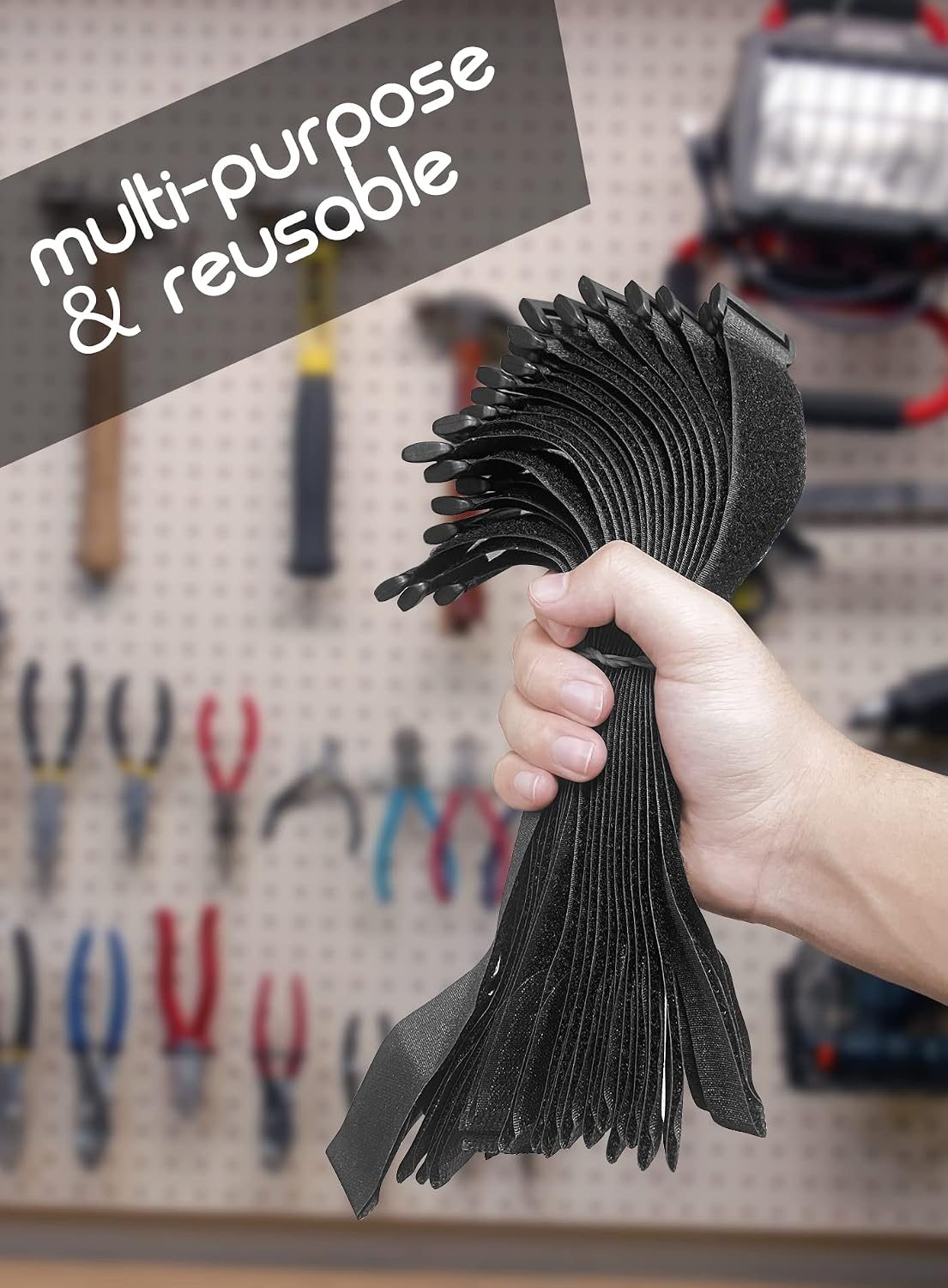 24 Pack Cable Straps Reusable Fastening Cinch Straps Wire Loop Ties 12 In