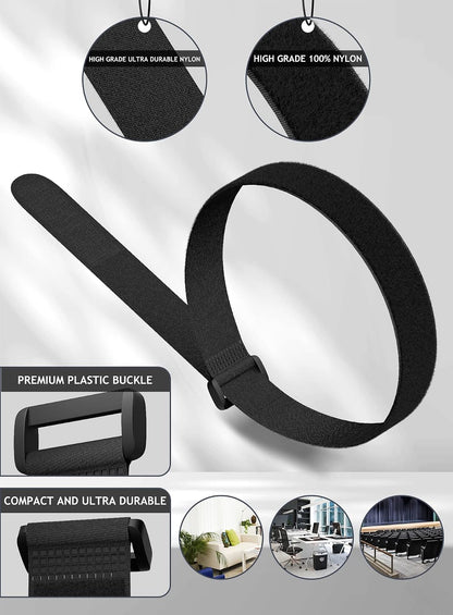 24 Pack Cable Straps Reusable Fastening Cinch Straps Wire Loop Ties 12 In