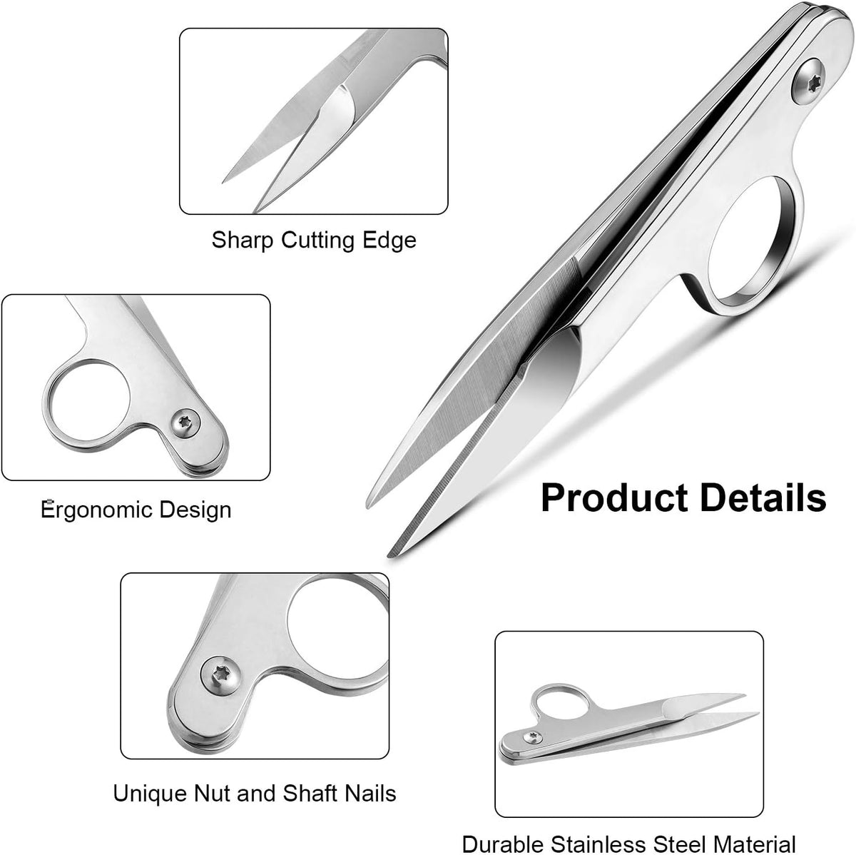 2 Pcs Sewing Scissors Thread Snips with Protective Rubber Sleeve