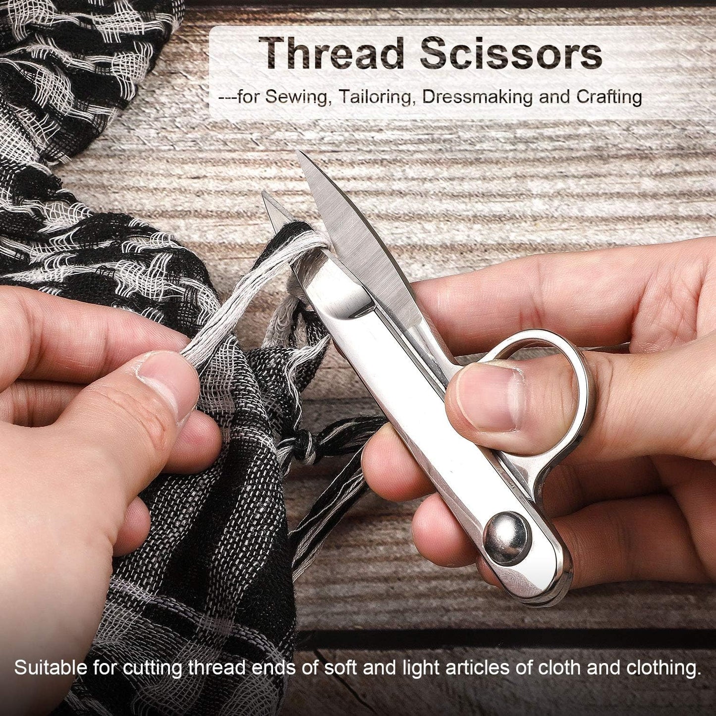2 Pcs Sewing Scissors Thread Snips with Protective Rubber Sleeve