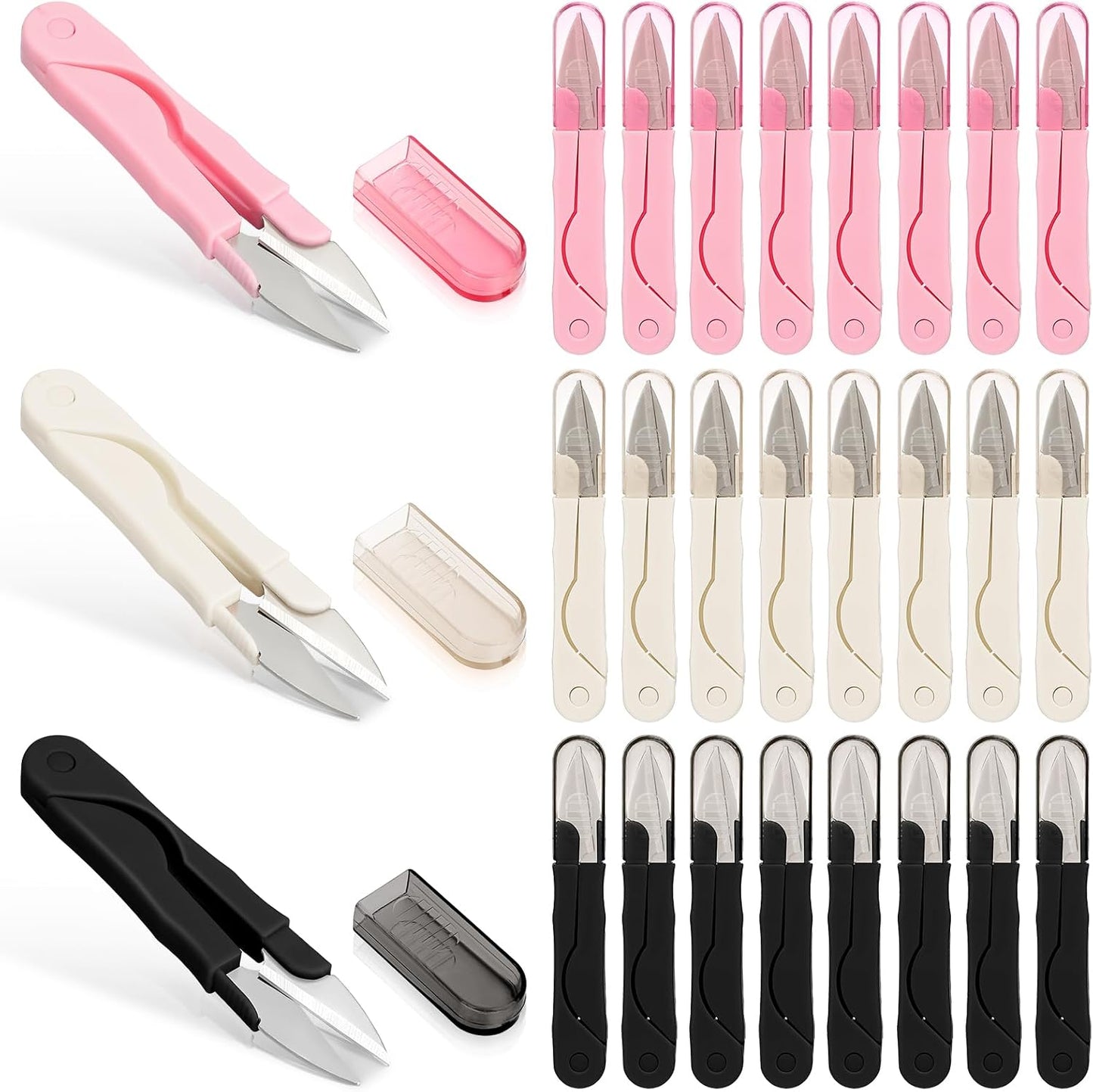 2 Pcs Sewing Scissors Thread Snips with Protective Rubber Sleeve