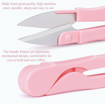 2 Pcs Sewing Scissors Thread Snips with Protective Rubber Sleeve