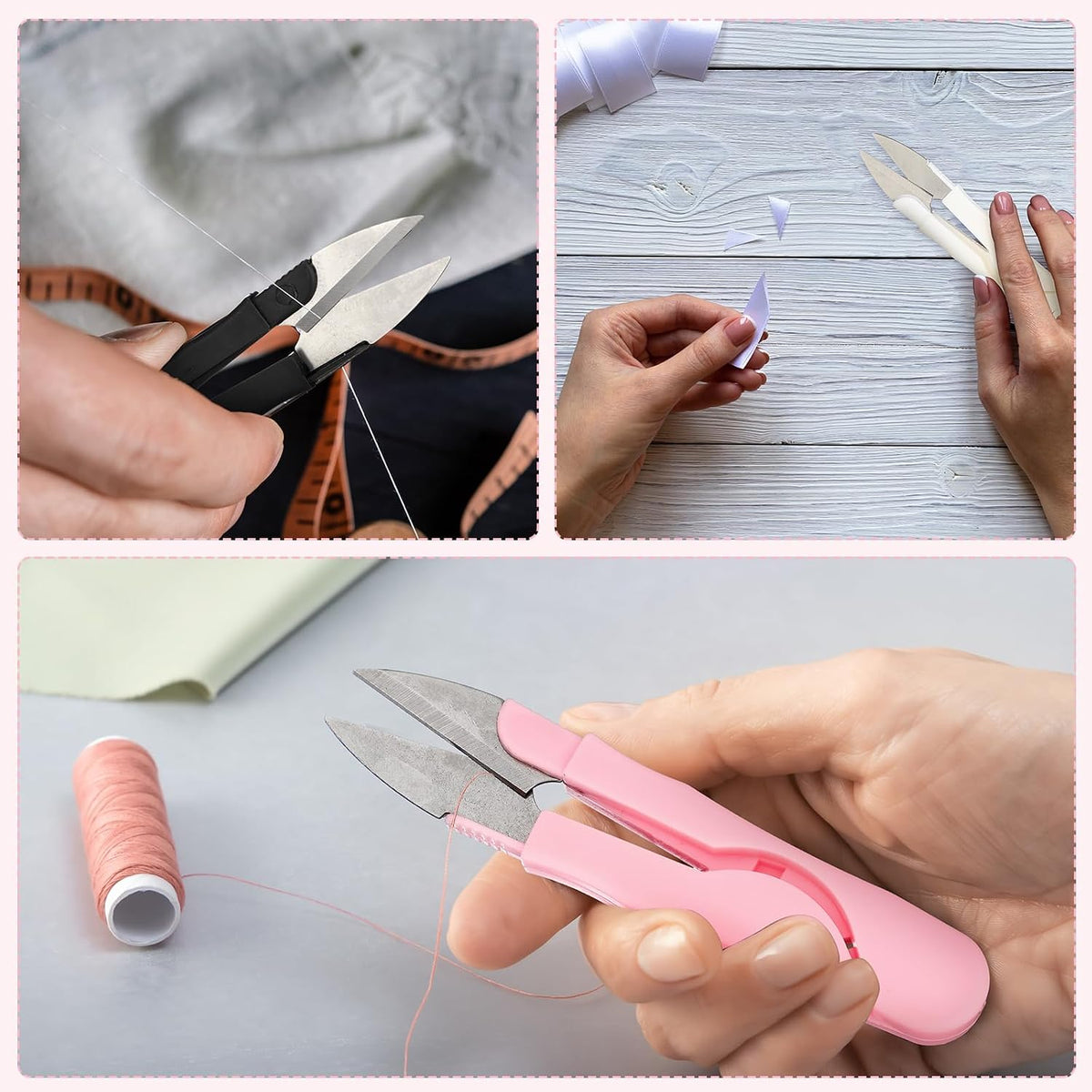 2 Pcs Sewing Scissors Thread Snips with Protective Rubber Sleeve