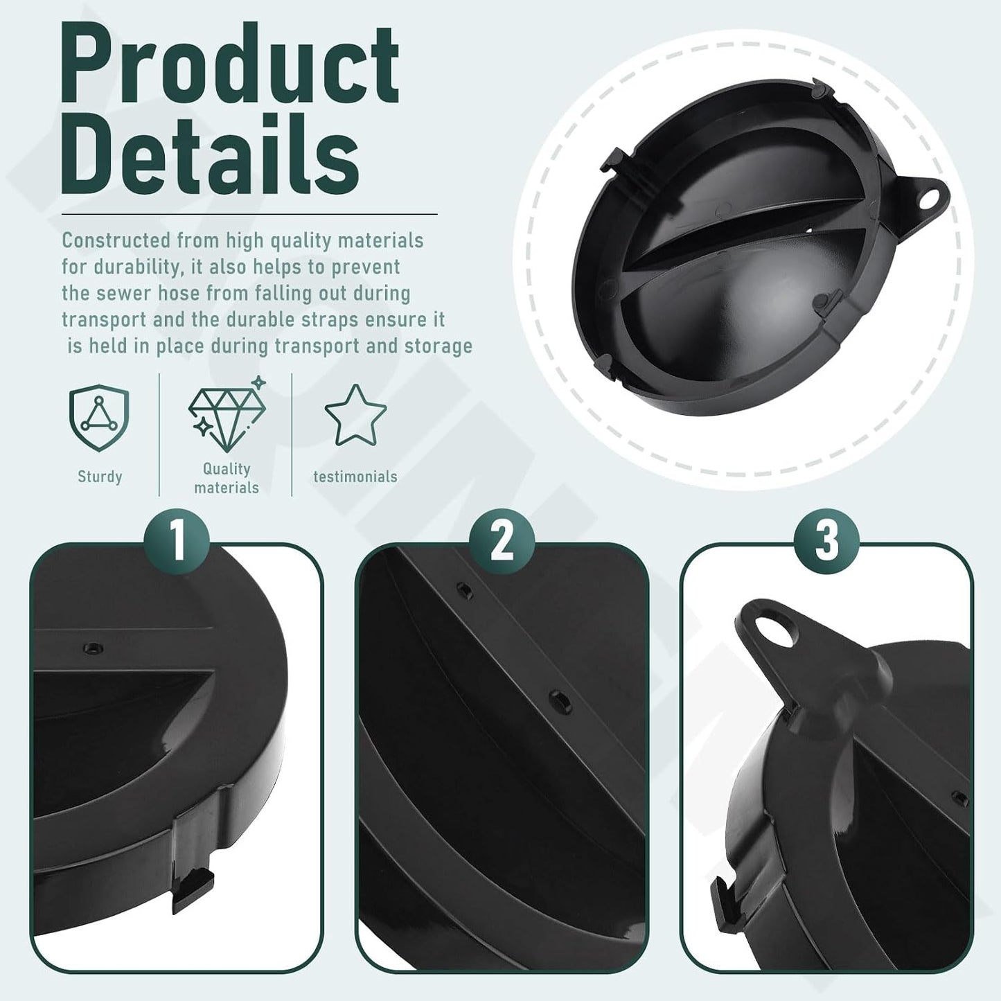 A040338BK Cap/Strap for Hose Carriers/Sewer Hose Storage Carrier Cap