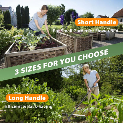 Weed Puller Tool with 45.5" Long Handle, 2 in 1 Small Garden Weeding Hoe & Rake, Handheld Stand Up Hoe Garden Tool for Lawn, Garden, Yard, Flower Bed, Patio & Small Farm
